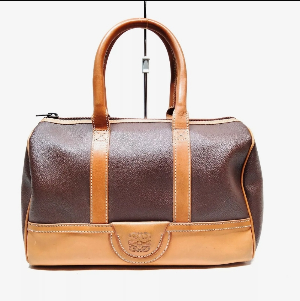 LOEWE Brown Leather Amazona Anagram Boston Bag/Satchel - Perfect Fall - Picture 1 of 9